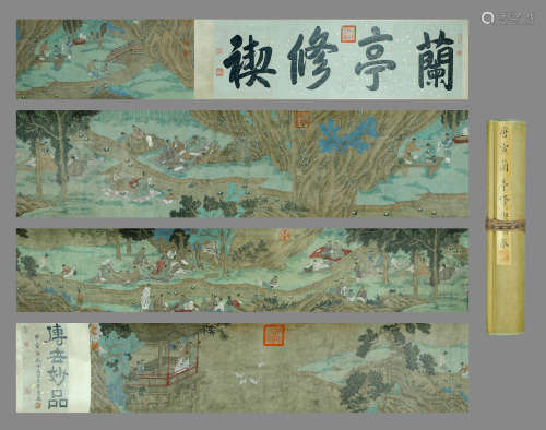 LANDSCAPE, INK AND COLOR ON PAPER, HANDSCROLL, TANG YIN