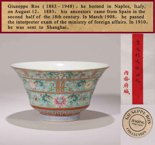 A TURQUOISE-GROUND FAMILLE ROSE FLOWERS BOWL