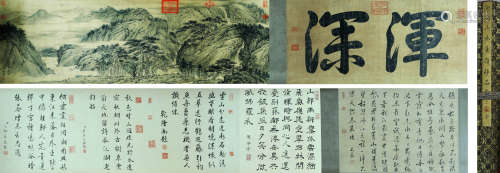 LANDSCAPE, INK AND COLOR ON PAPER, HANDSCROLL, SHEN ZHOU