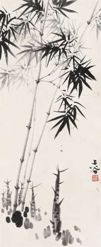 柳子谷（1901-1986）修竹新笋图
立轴