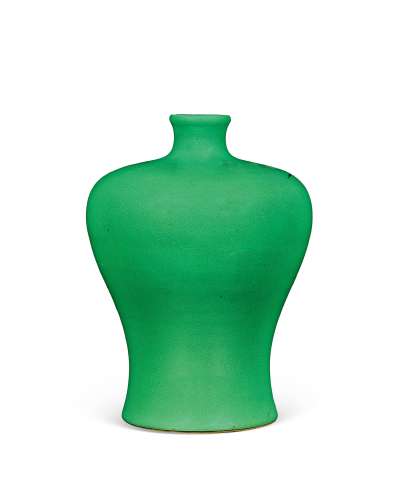 清中期  绿釉梅瓶