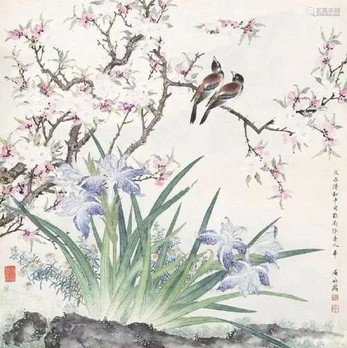 屈兆麟《花鸟》