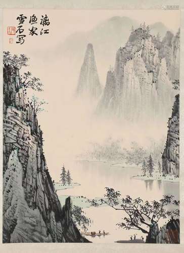 白雪石山水画