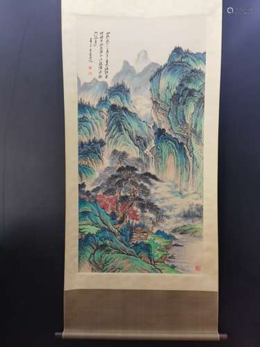 张大千 纸本山水画