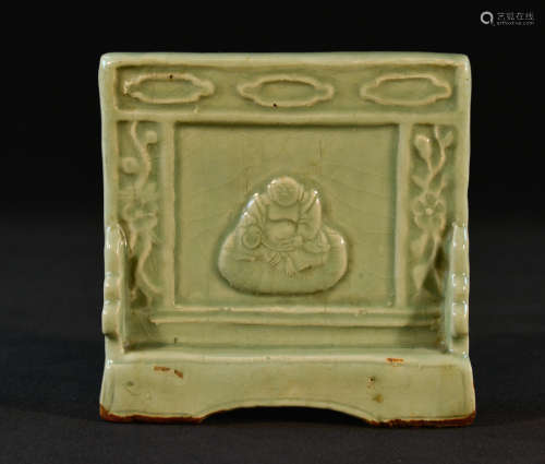 Chinese Ming Celadon Porcelain Table Screen