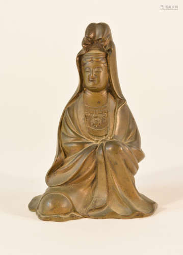 Chinese Seated Bronze Kuanyin
