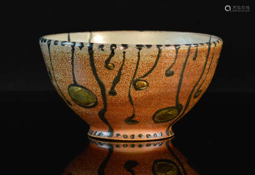Japanese Modern Studio Ceramic Bowl - Gold