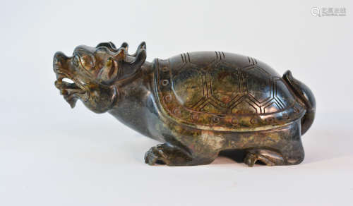 Chinese Hardstone Carving of a Dragon Turtle