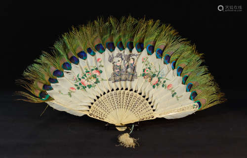 Chinese Peacock Feather Export Fan