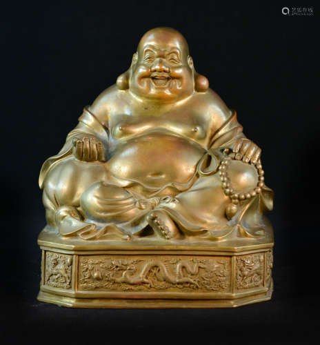Chinese Bronze Seated Laughing Buddha