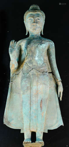 Antique Thai Bronze Standing Buddha