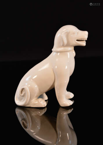 Chinese Blanc de Chine Porcelain Saeted Dog