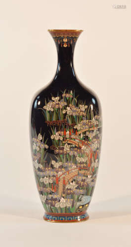 Japanese Cloisonne Vase - Iris Scene