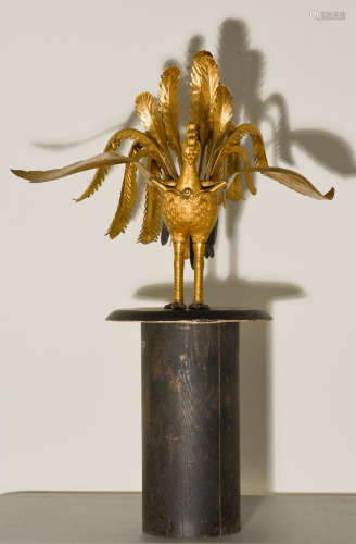 Chinese Nepalnese Gilt Bronze Pheonix