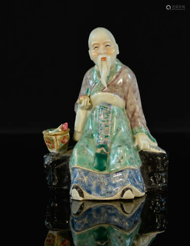 Chinese Famille Rose Porcelain Study of Scholar