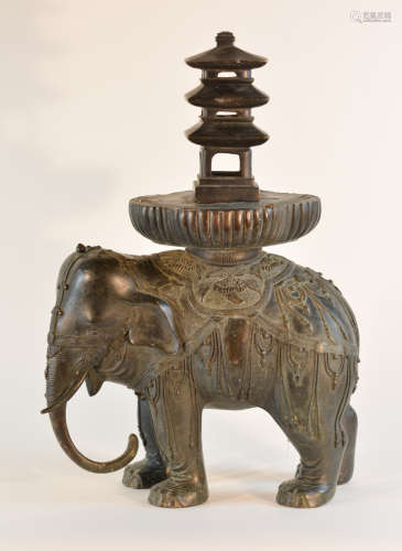Large Chinese Bronze Elephane