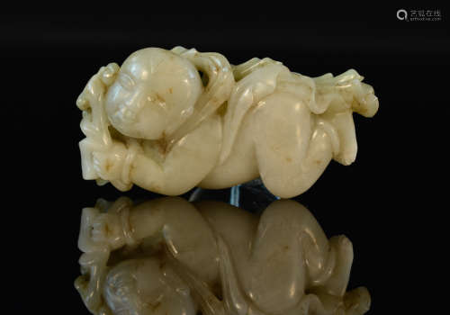 Chinese Carved Jade Boy 