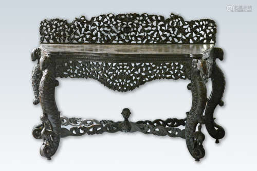 Anglo Indian Carved Wood Presentaion Table