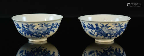 Pair Chinese Guanxu Porcelain Bowls