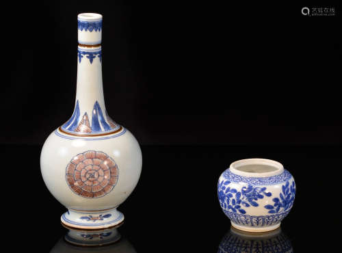 Chinese Export Vase with Underglazed Blue Red Glaze
