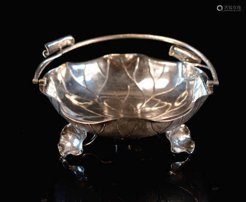Chinese Silver Bowl of Lotus Shape