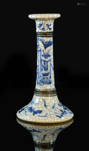 Chinese Crackle Glazed Porcelain Candle Holder