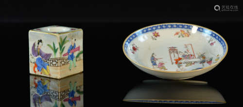 Two Chinese Famille Rose Export Porcelain Articles