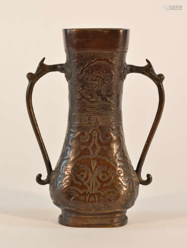Chinese Bronze Vase with Ming Xuande Mark on the Body