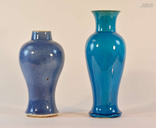 Two Chinese Blue Porcelain Vases
