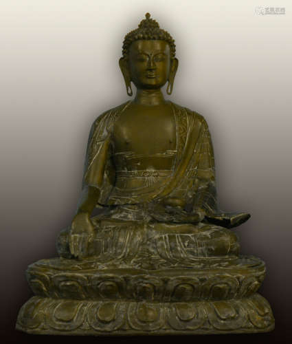 Large Chinese Bronze Seated Buddha