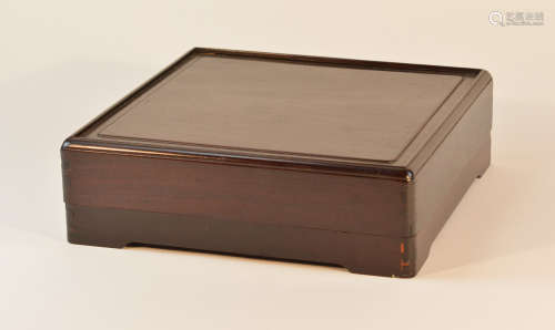 Chinese Square Rosewood Scholar Document Box