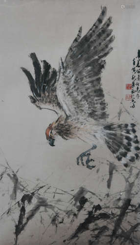 Chinese Painting of Eagle Scene
