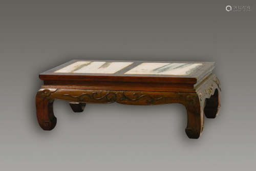 Chinese Hardwood Scholar Table with Dream Stone
