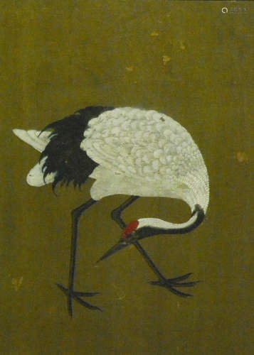 Chinese Painitng on Silk - Crane Scene