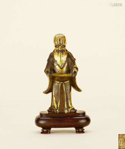 铜鎏金寿星像