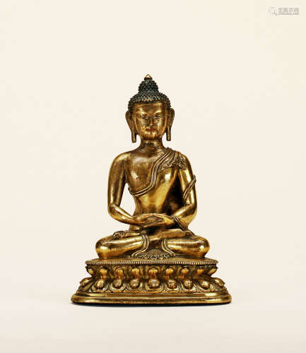 铜鎏金阿弥陀佛坐像