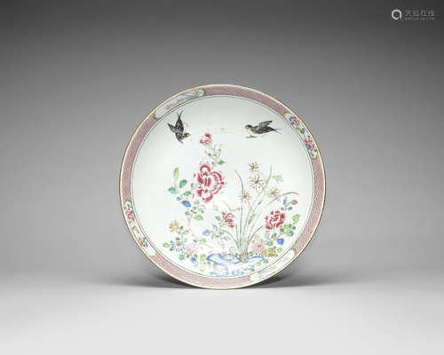 A large famille rose dish.  18th century