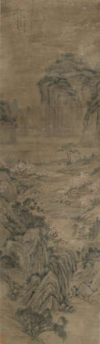 In the manner of Ke Jiusi (c. 1290-1343), Late Qing Dynasty or later.  Landscape