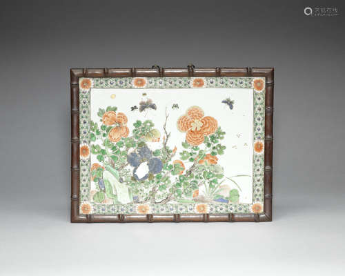 A famille verte plaque.  Kangxi