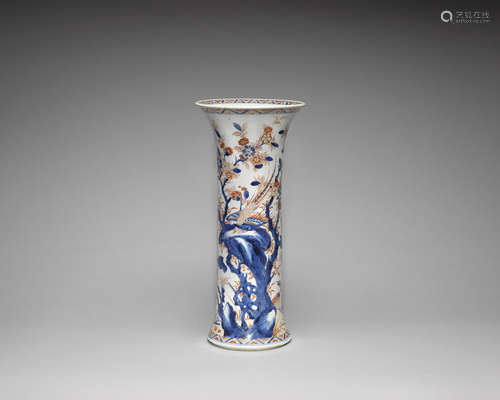 A Chinese Imari beaker vase.  Kangxi