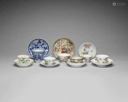 A small collection of teawares.  18th and 19th century