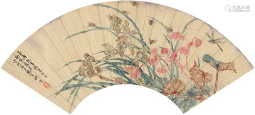 柳 滨（1887～1945） 兰花蜂戏图