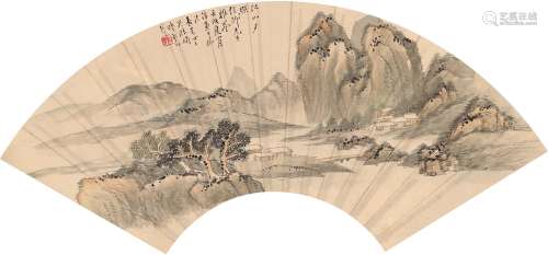 吴淑娟（1853～1931） 江山夕照图