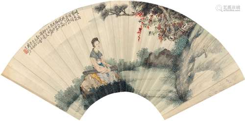 徐菊庵（1890～1964） 松下抚琴图
