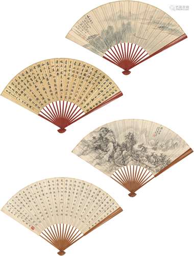 顾 澐（1835～1896）陈 墉［清末］顾麟士（1865～1930）夏寿田（1870～1935） 山水·书法