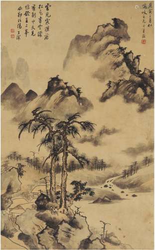 吴华源（1893～1972） 溪山松色图