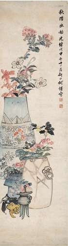 何 煜（1852～1928） 花卉清供图