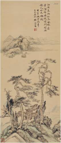 樊浩霖（1885～1962） 江渚秋树图