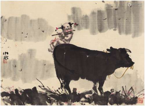 傅小石（1932～ ） 牧牛图