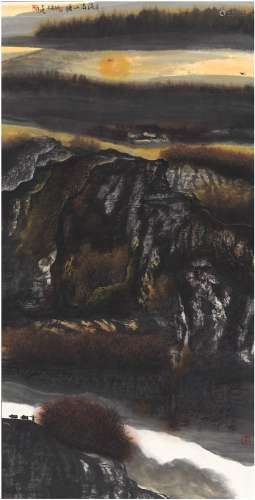 史天骋（1945～ ） 山塘月落图